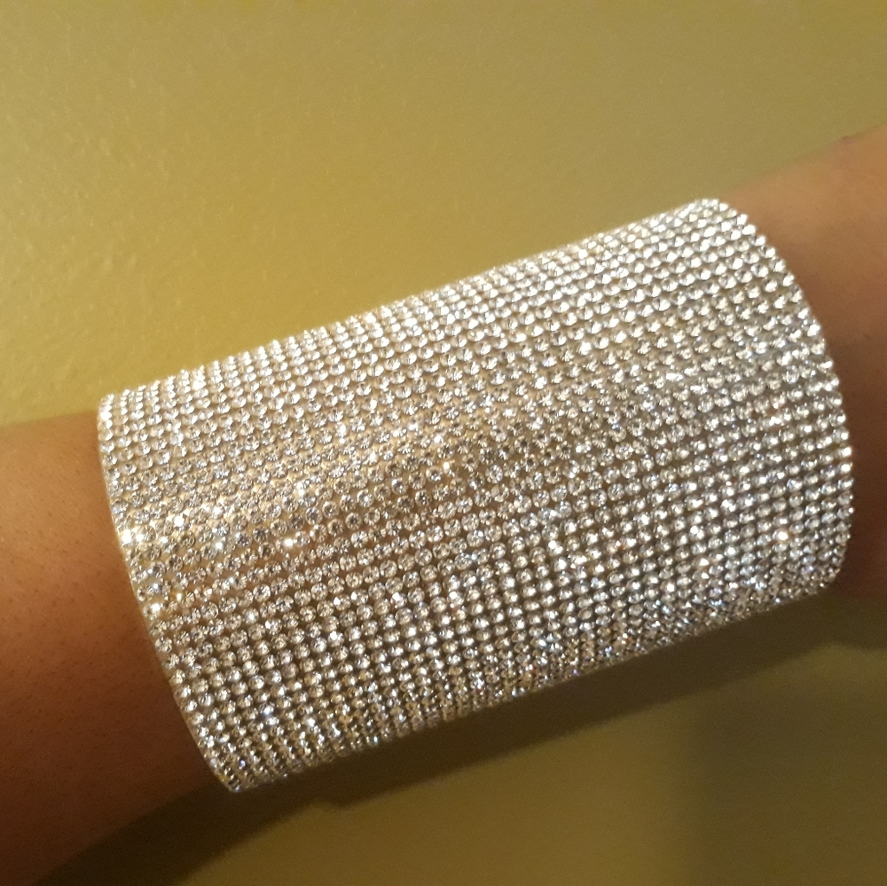 Gold Rhinestone Crystal Cuff